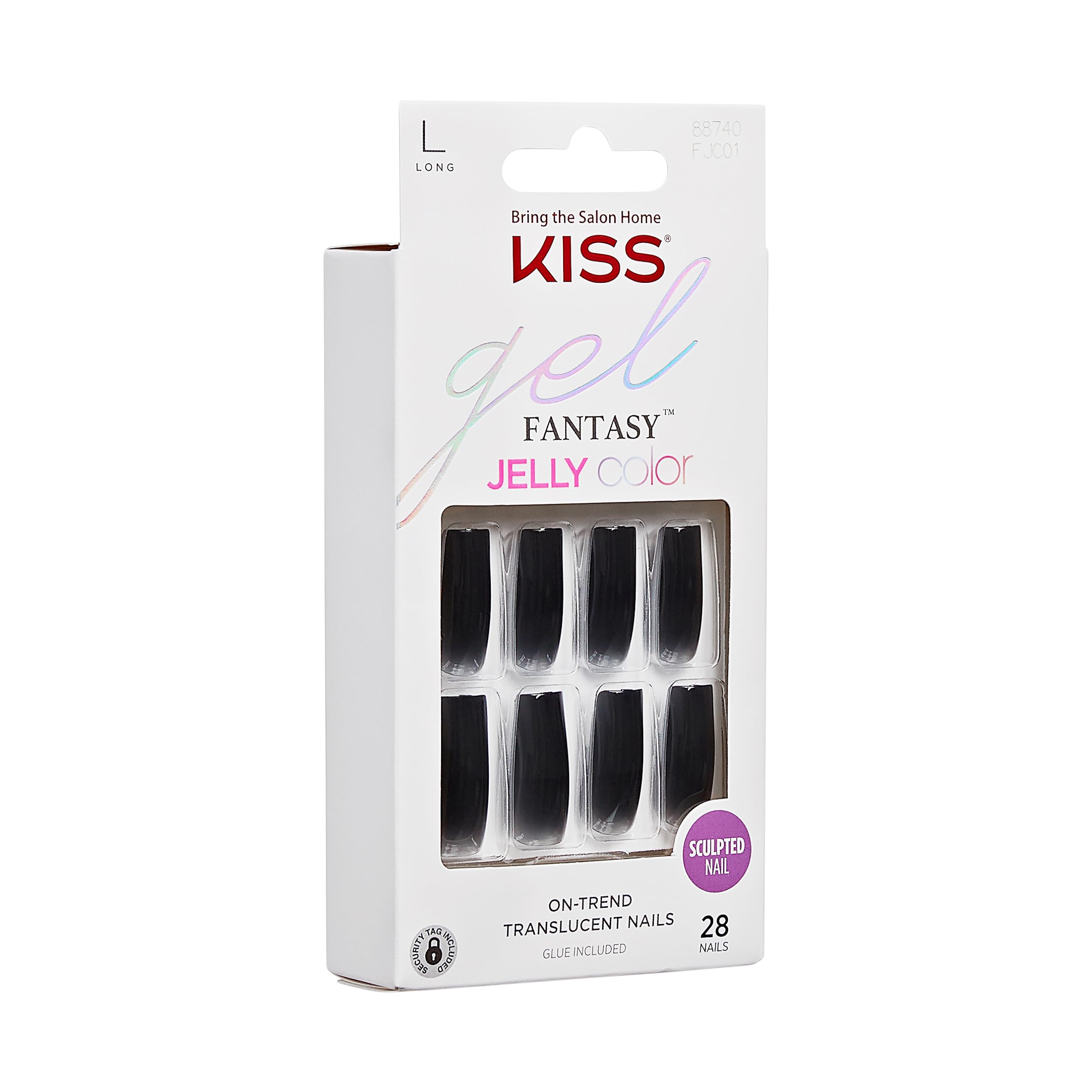 Foto 3 pulgar | Gel Kiss Fantasy «jelly Gelée» De Press On Nails, Negro Con Pegamento - Venta Internacional.