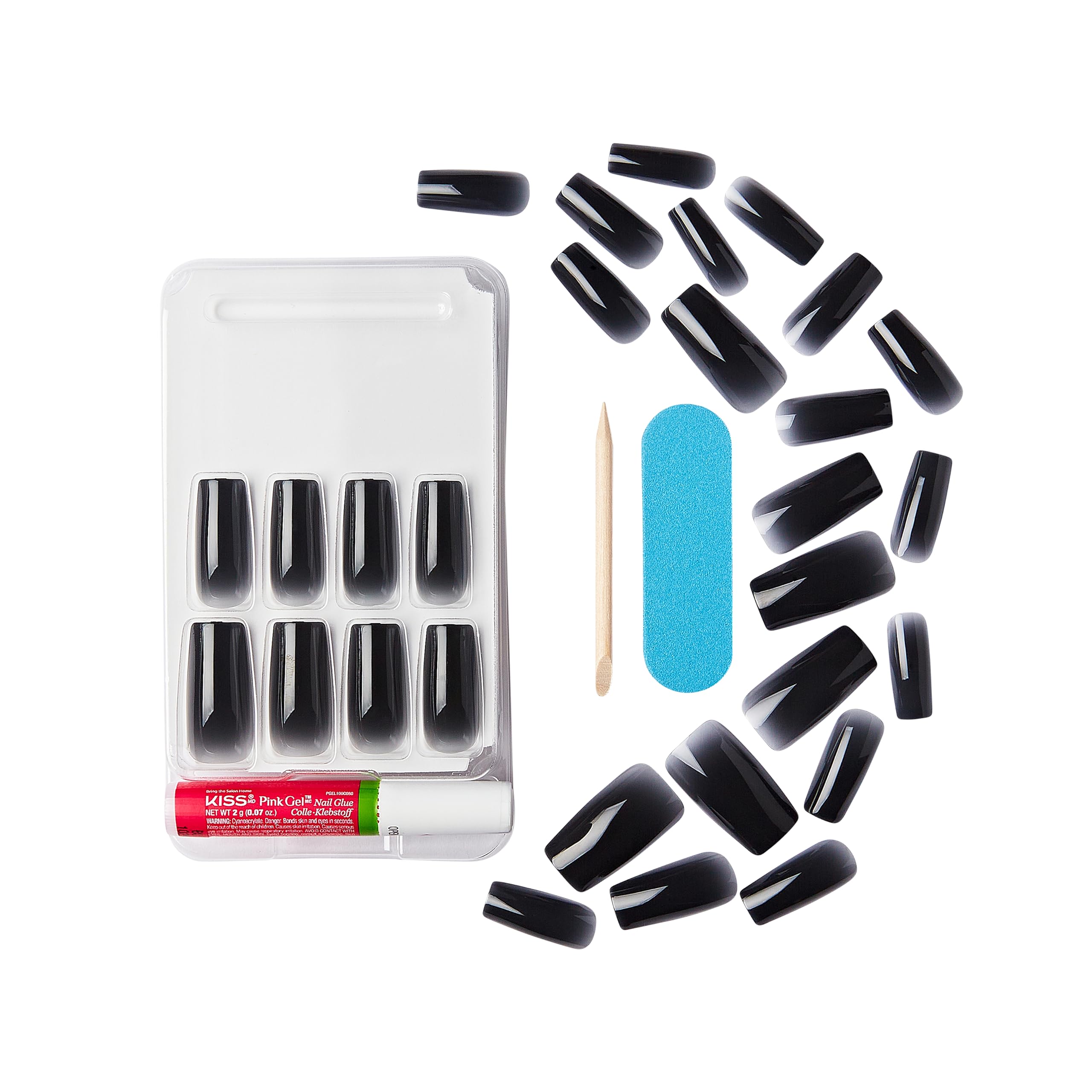 Foto 6 pulgar | Gel Kiss Fantasy «jelly Gelée» De Press On Nails, Negro Con Pegamento - Venta Internacional.