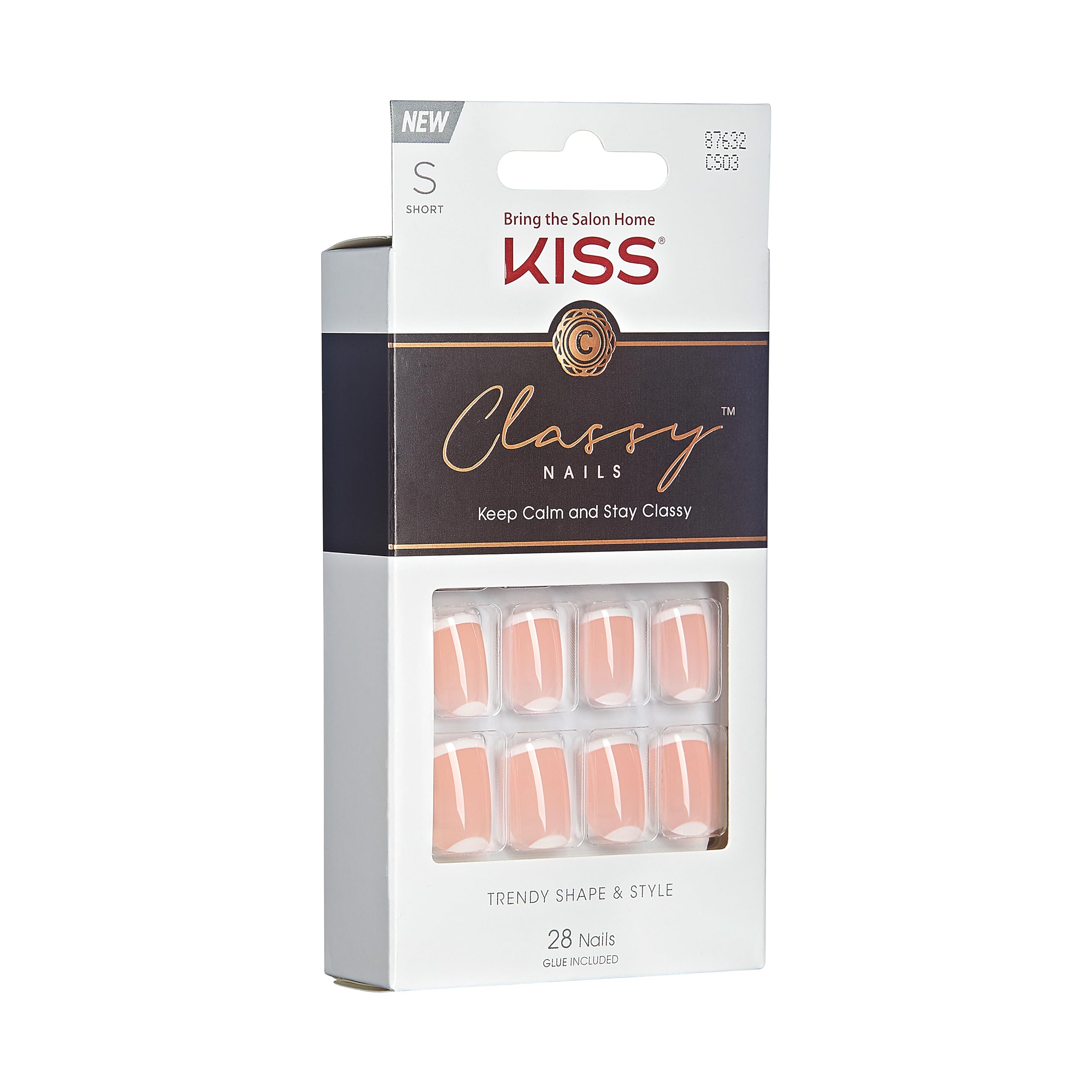 Foto 3 pulgar | Press On Nails Kiss Elegante «simple Enough» Nude Short Squoval - Venta Internacional.