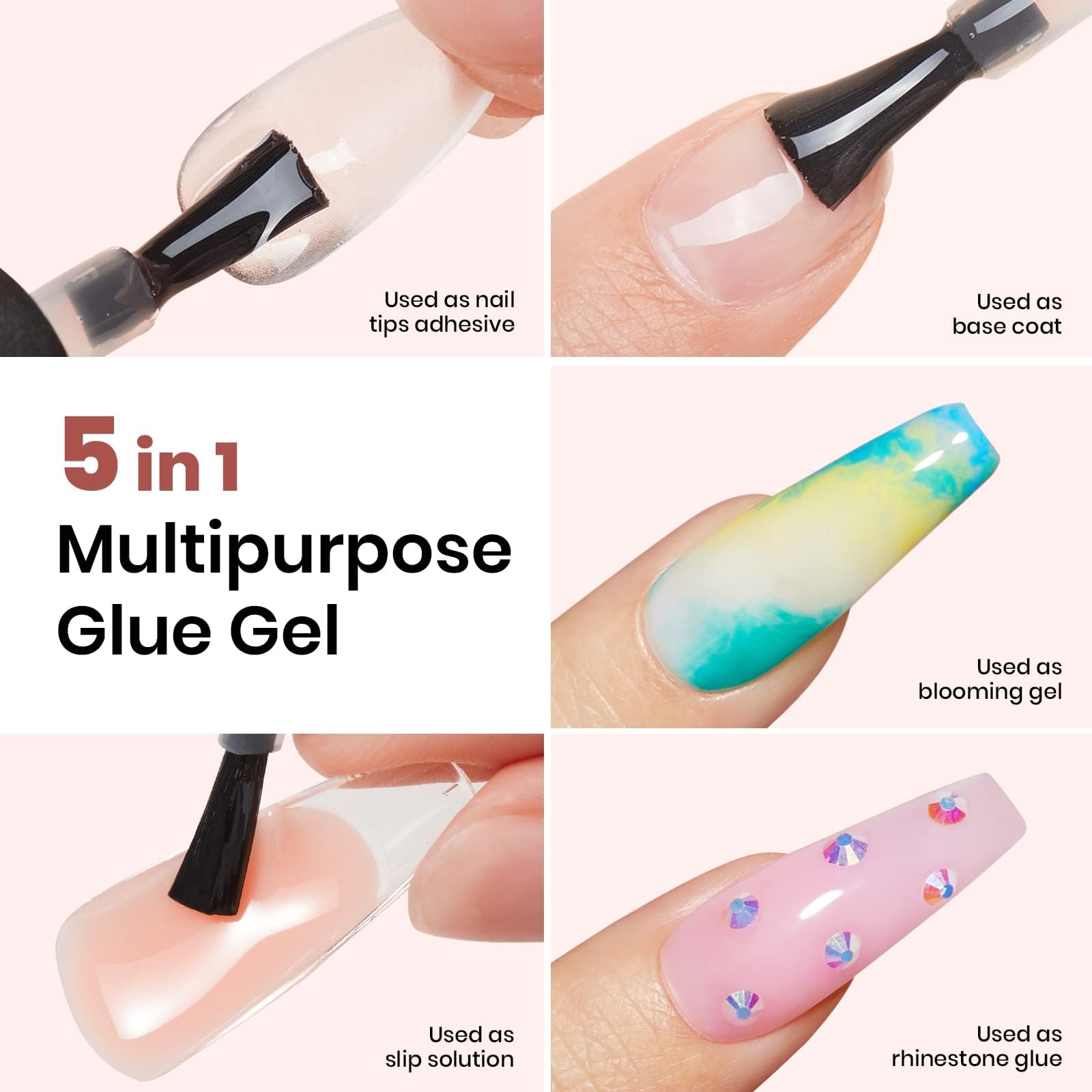 Foto 3 pulgar | Kit De Pegamento Para Uñas Y Base De Gel Beetles, Esmalte En Gel 5 En 1, 30 Ml - Venta Internacional.