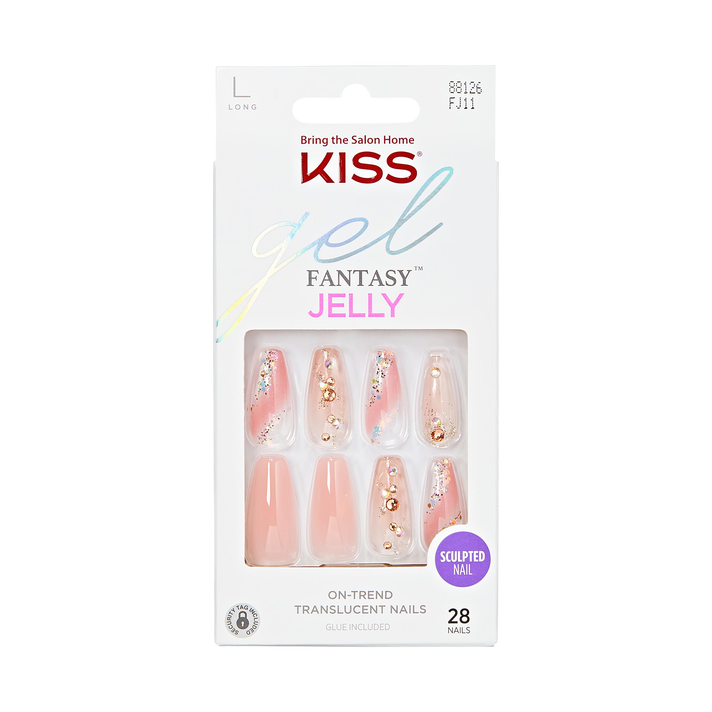 Foto 2 pulgar | Presiona Nails Kiss Jelly Fantasy «jelly Cat» Con Pegamento Para Uñas - Venta Internacional.