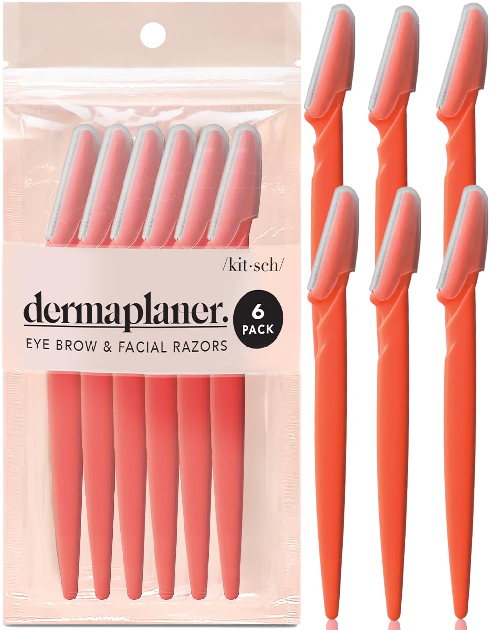 Foto 2 pulgar | Juego De 6 Navajas Dermaplaning Tool Kitsch Dermaplane, Color Coral - Venta Internacional.
