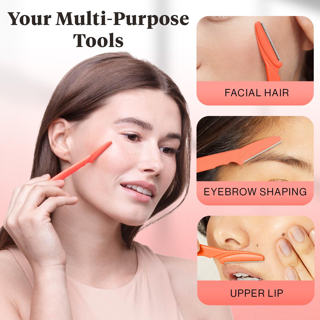 Foto 8 pulgar | Juego De 6 Navajas Dermaplaning Tool Kitsch Dermaplane, Color Coral - Venta Internacional.