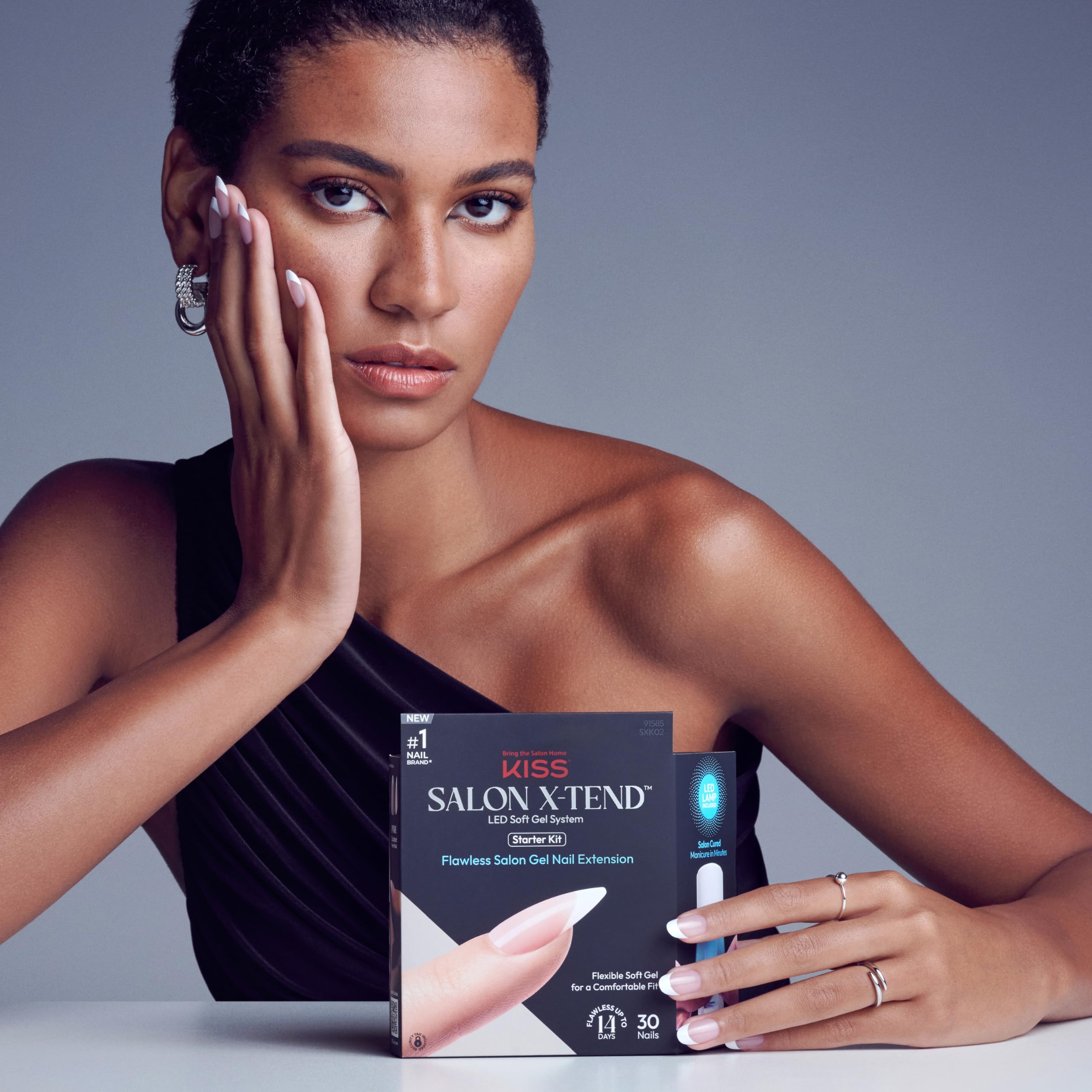 Foto 6 | Press-on Nails Kiss Salon X-tend Pure' De Color Blanco Claro Con Kit - Venta Internacional.