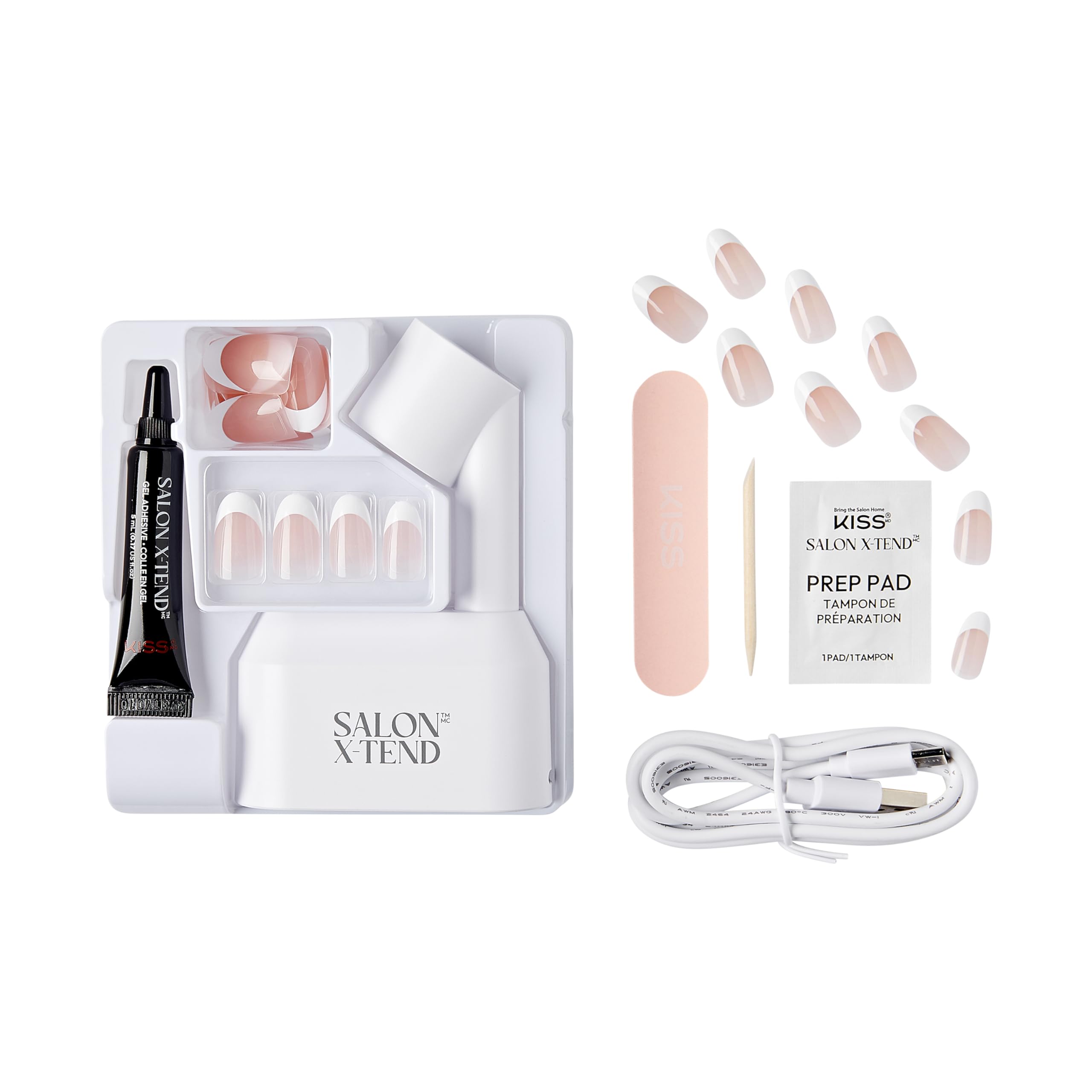 Foto 8 pulgar | Press-on Nails Kiss Salon X-tend Pure' De Color Blanco Claro Con Kit - Venta Internacional.