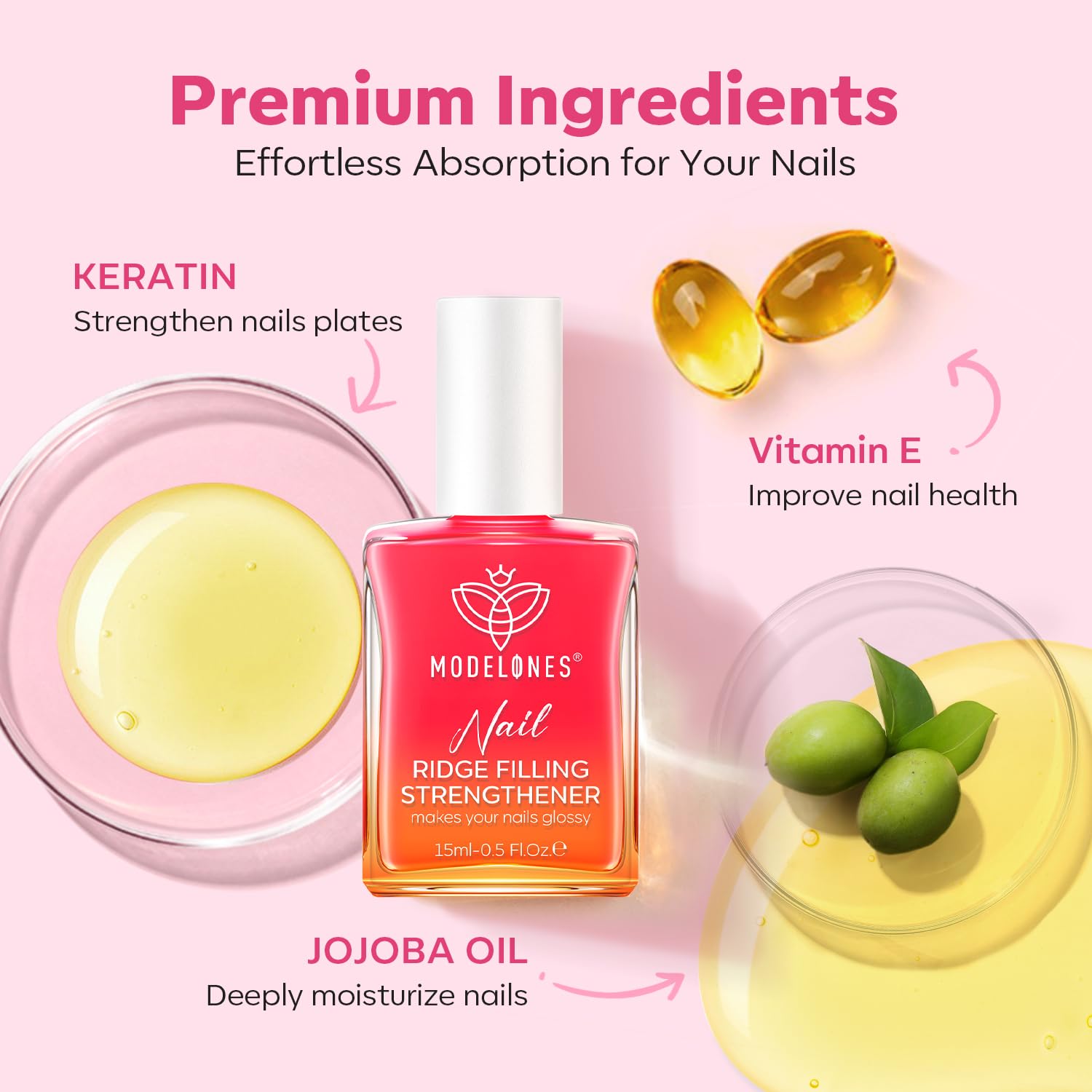 Foto 5 | Relleno Fortalecedor De Uñas Modelones 8 En Uno Para Uñas, 15 Ml - Venta Internacional.