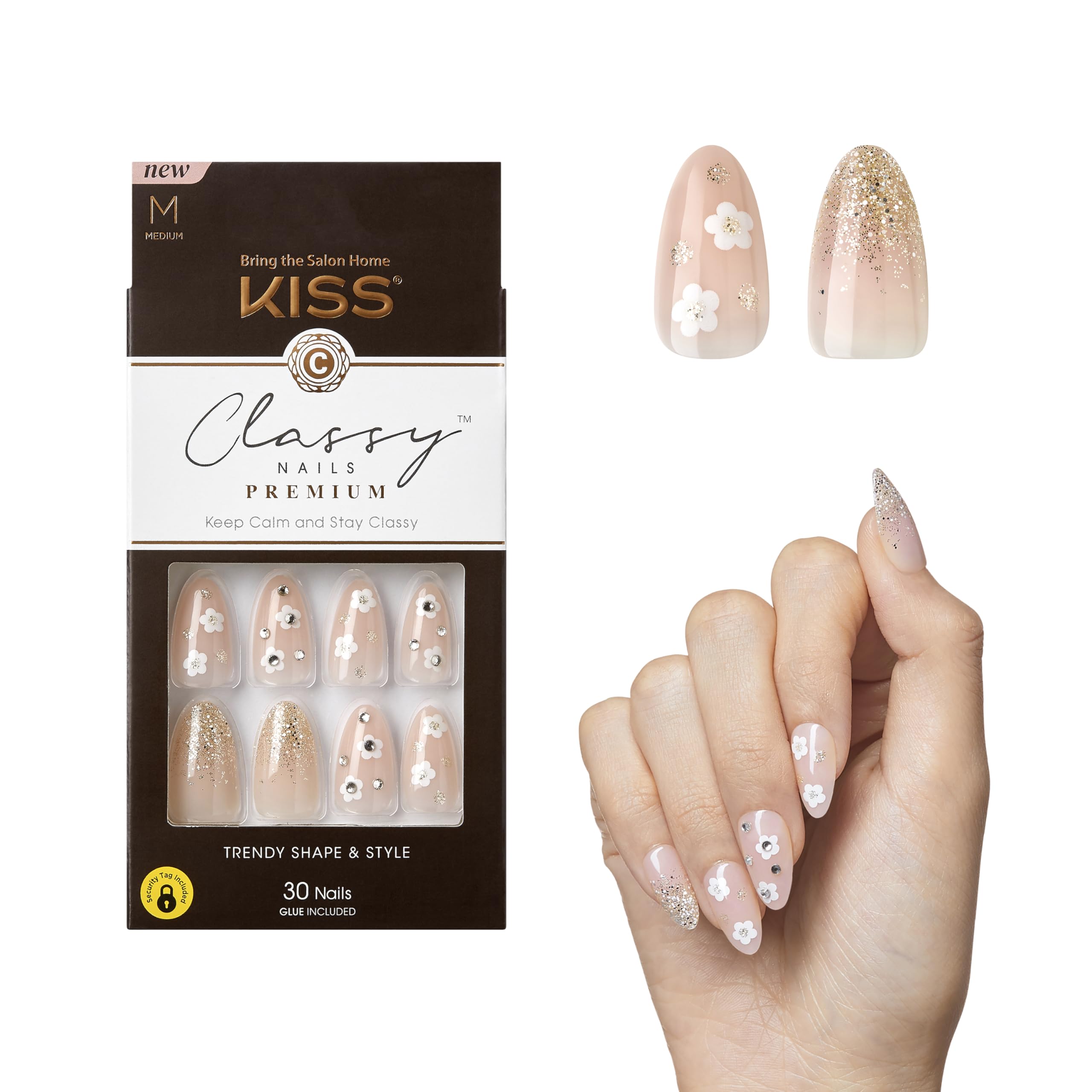 Foto 2 pulgar | Press-on Nails Kiss Classy Nails Premium «gleamin» White - Venta Internacional.