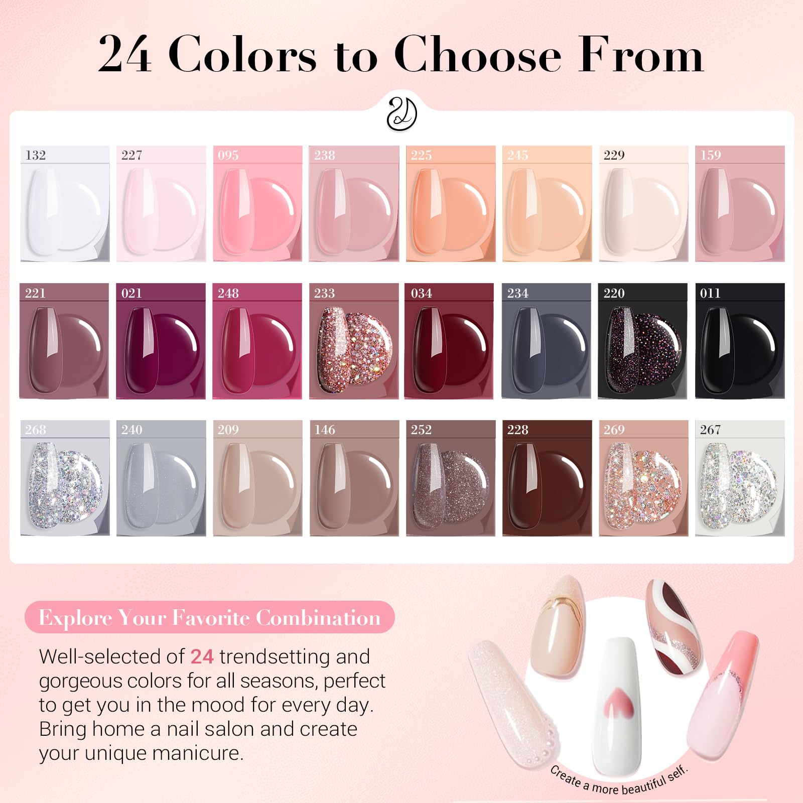 Foto 2 | Kit De Uñas Azurebeauty Dip Powder Con Taladro Eléctrico Para Uñas, 24 Colores - Venta Internacional.