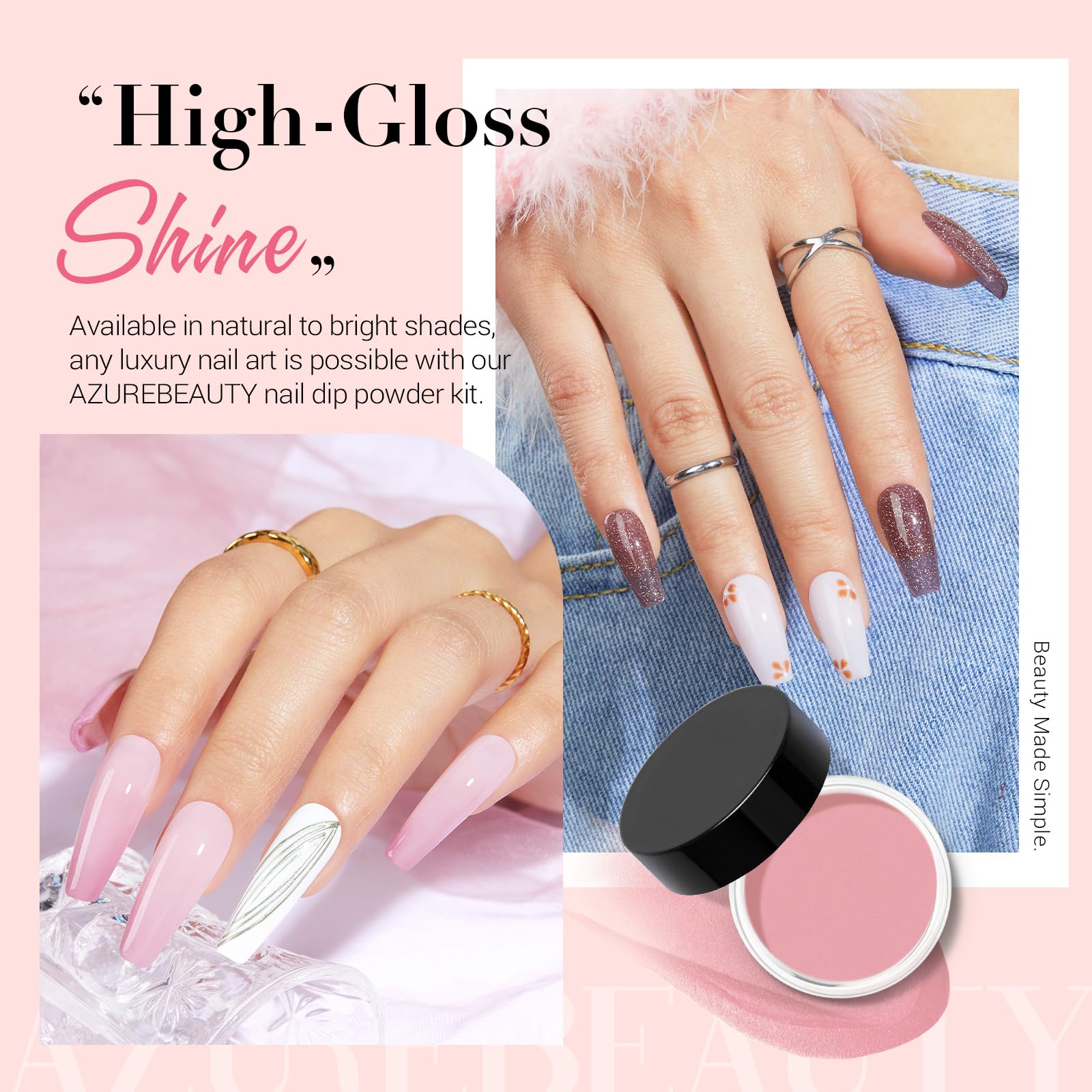 Foto 5 pulgar | Kit De Uñas Azurebeauty Dip Powder Con Taladro Eléctrico Para Uñas, 24 Colores - Venta Internacional.