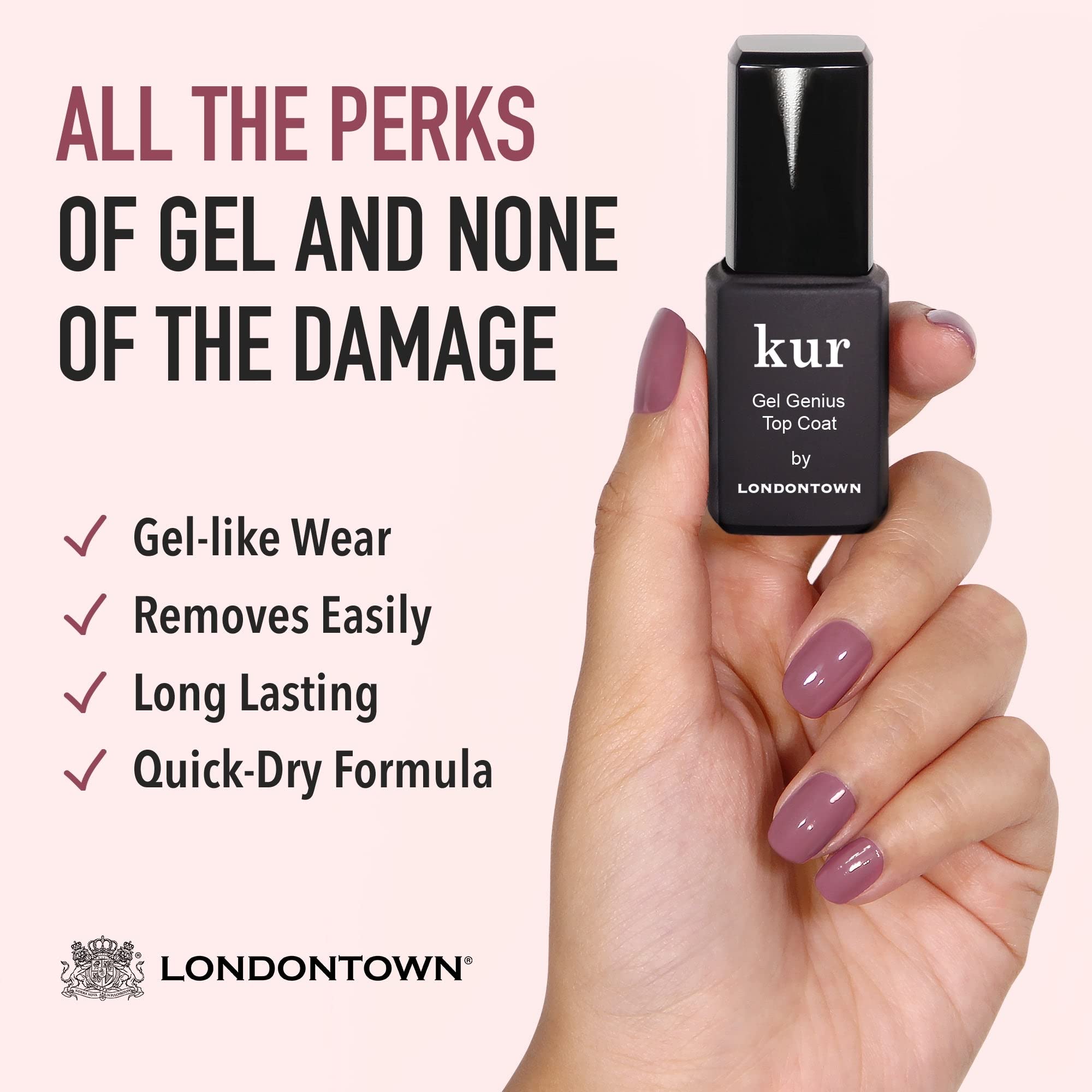 Foto 7 pulgar | Set Nail Conceal & Go Duo Londontown Kur Pink Con Capa Superior - Venta Internacional.