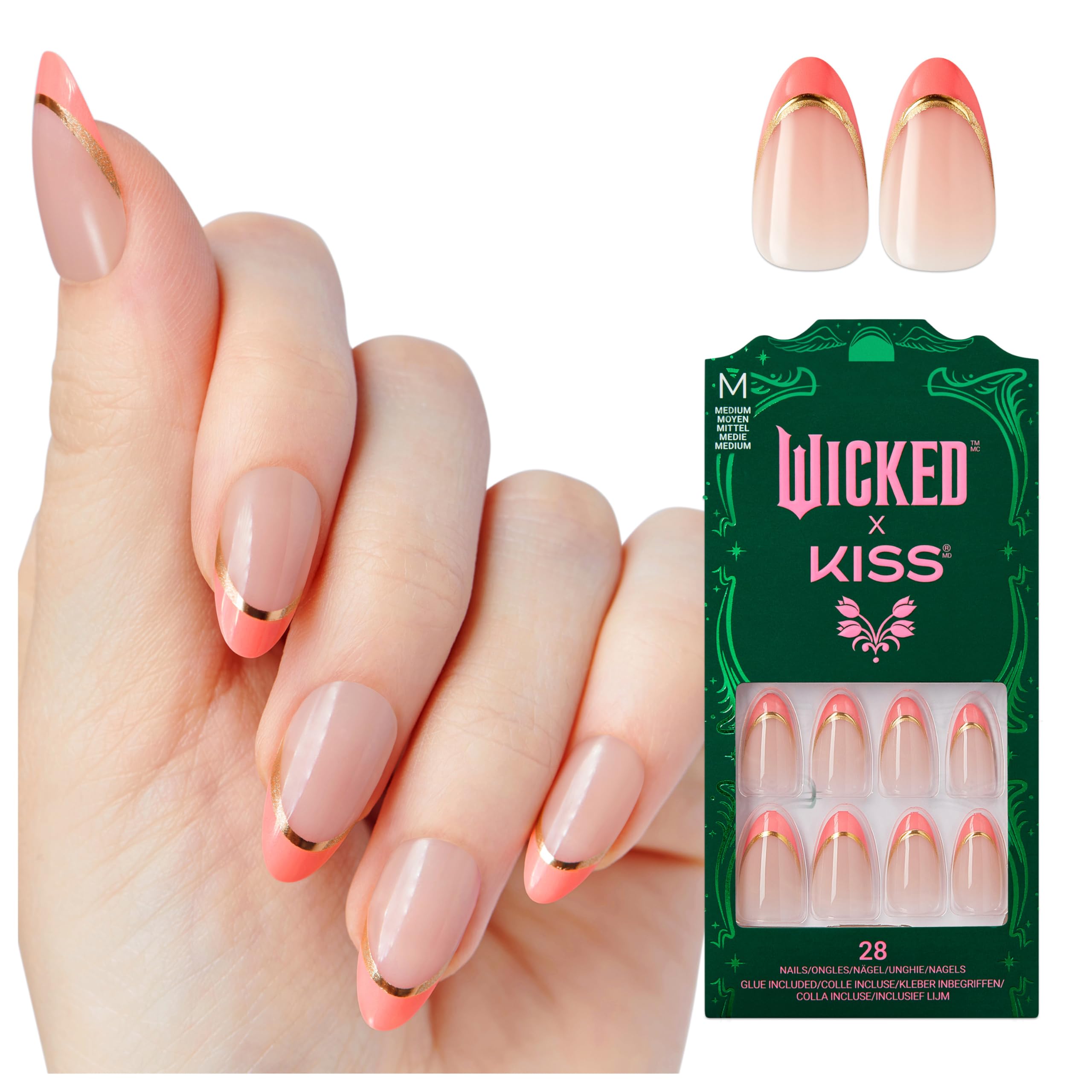 Foto 2 pulgar | Presiona Las Uñas Kiss Wicked X Kiss «glamorous Gal» Pink - Venta Internacional.