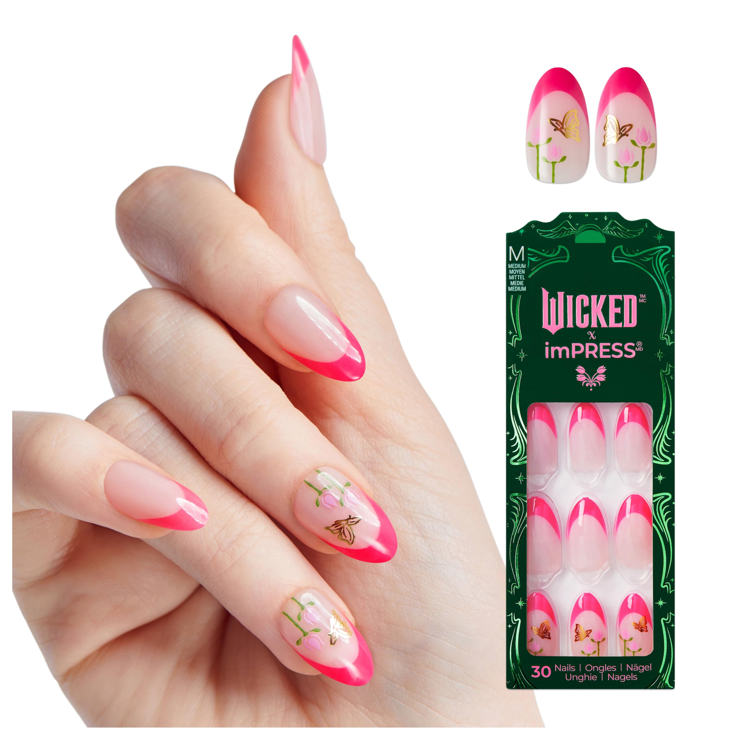 Foto 2 pulgar | Press On Nails Imprime Wicked X «unlikely Friendship» Pink - Venta Internacional.