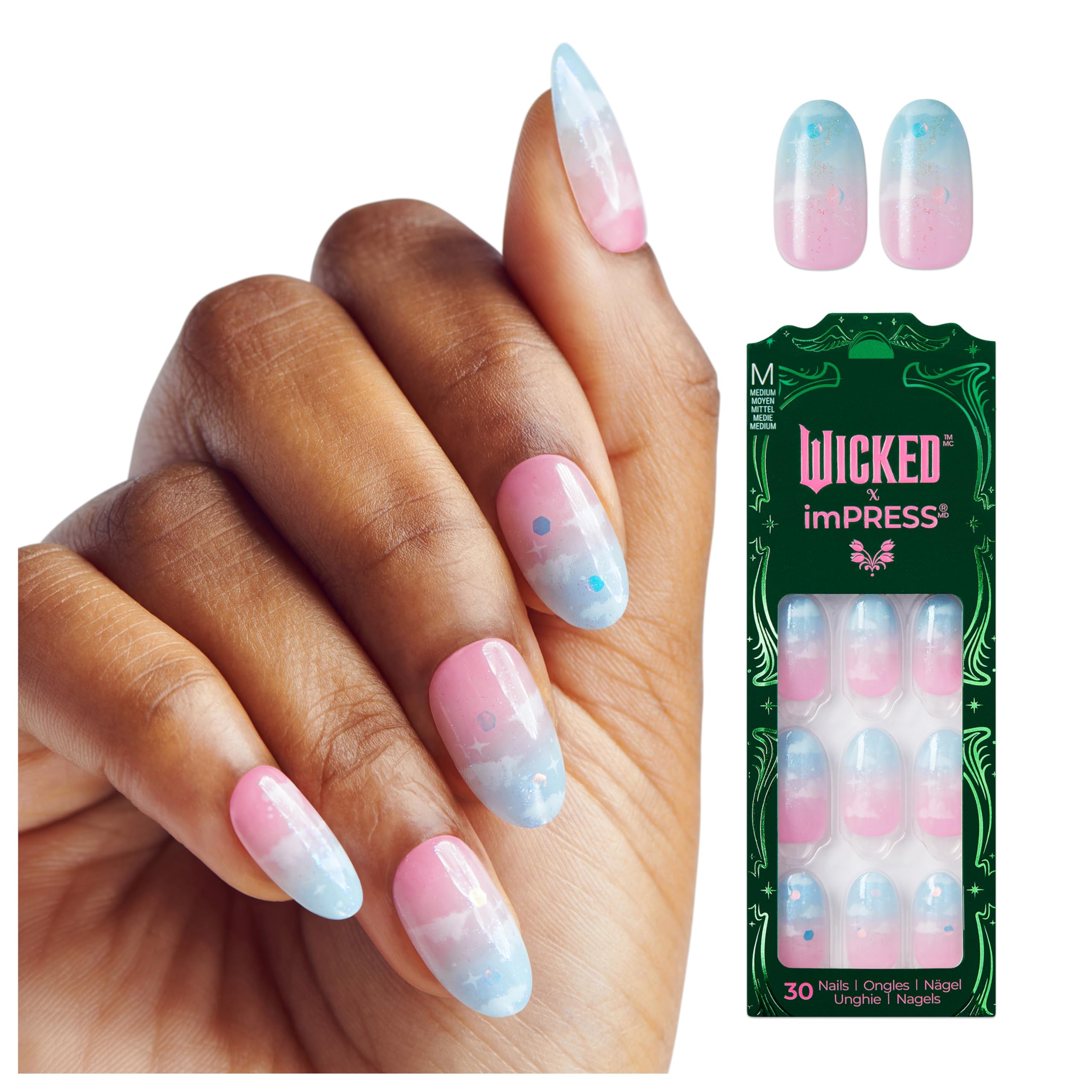 Foto 1 | Press On Nails Impress Wicked X 'destined To' Rosa/azul Cielo - Venta Internacional.