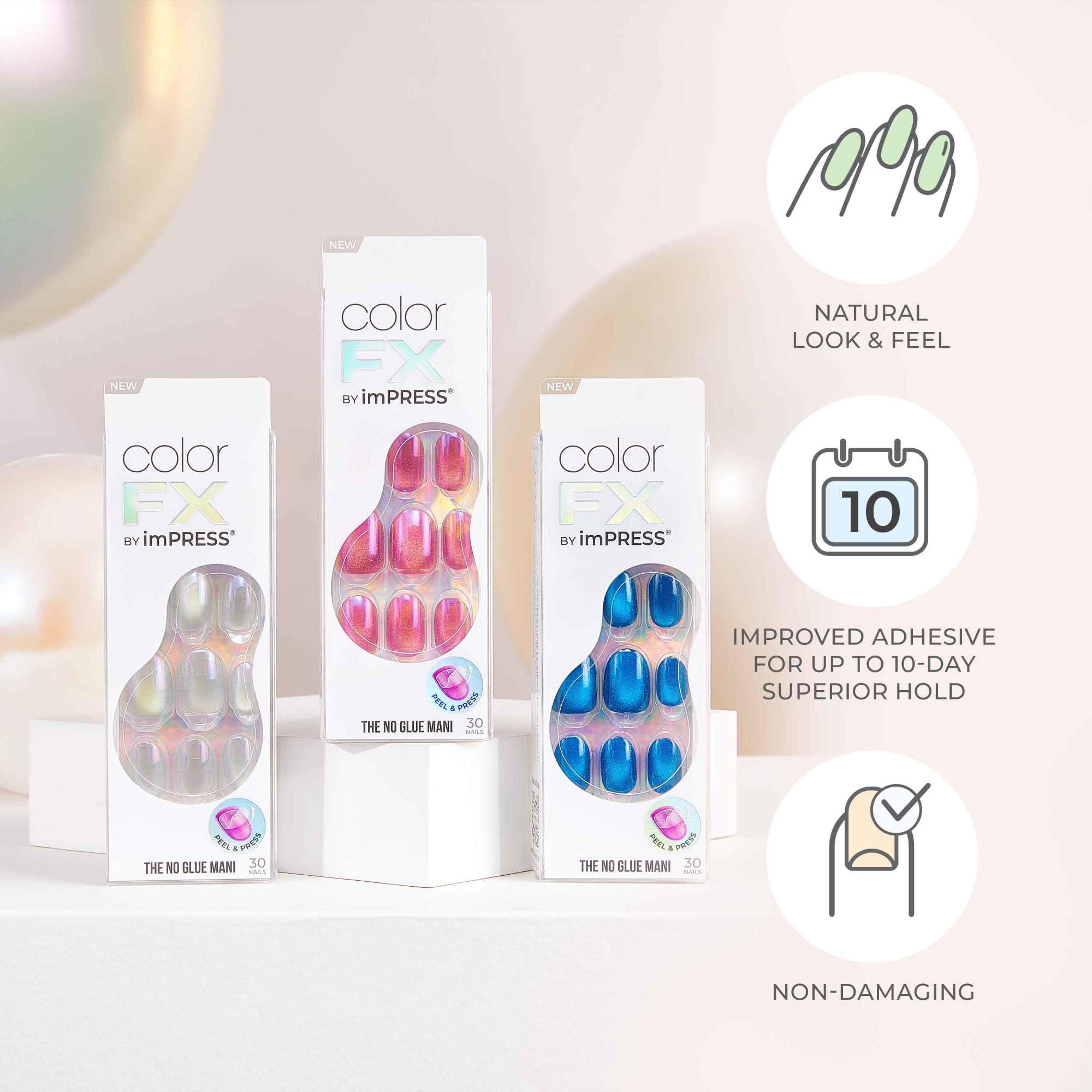 Foto 5 pulgar | Presiona Uñas Impress Kiss Colorfx 'floating' Solid Red - Venta Internacional.