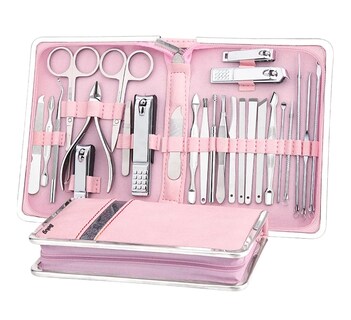 Foto 1 | Kit De Manicura 26 En 1 Set Cortauñas De Acero Inoxidable Rosa