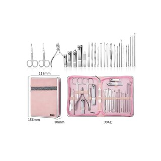 Foto 4 | Kit De Manicura 26 En 1 Set Cortauñas De Acero Inoxidable Rosa