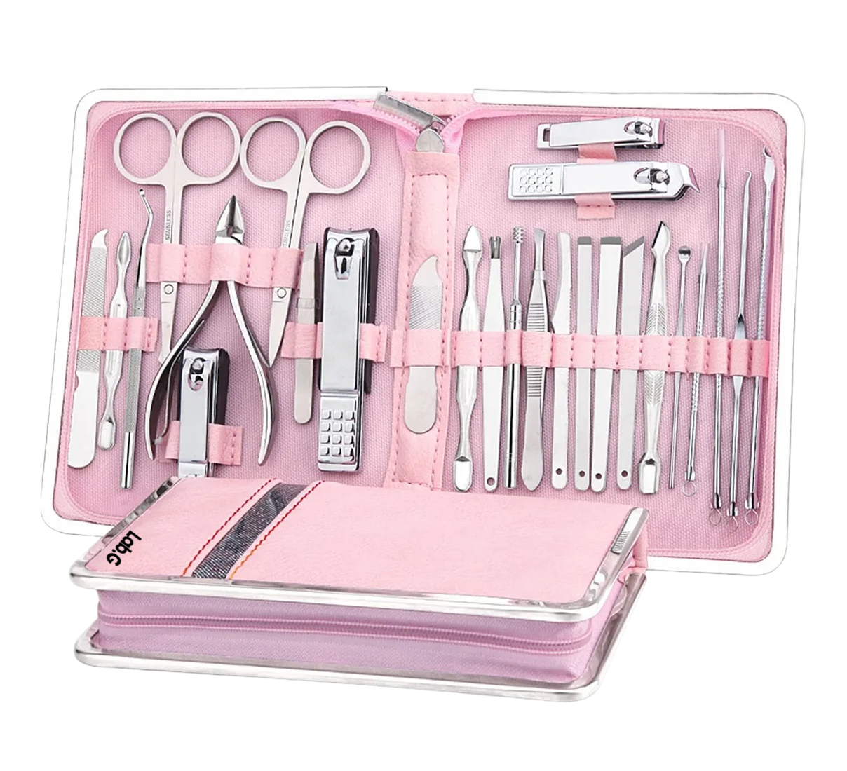 Foto 2 pulgar | Kit De Manicura 26 En 1 Set Cortauñas De Acero Inoxidable Rosa