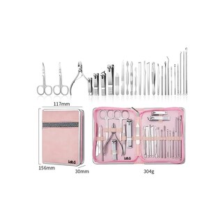 Foto 4 | Kit De Manicura 26 En 1 Set Cortauñas De Acero Inoxidable Rosa