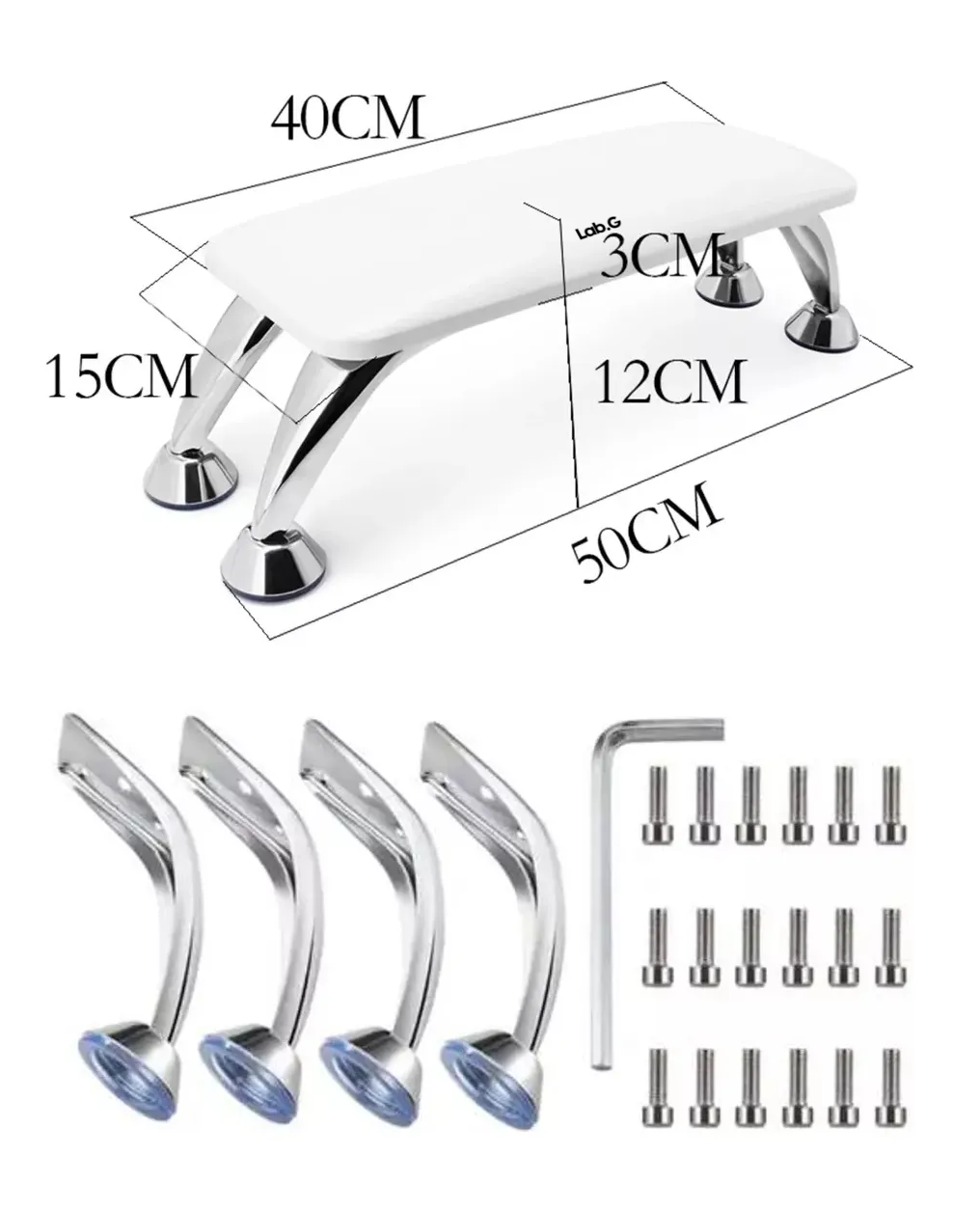 Foto 6 pulgar | Almohada Para Mano Reposabrazo Para Manicura Blanco