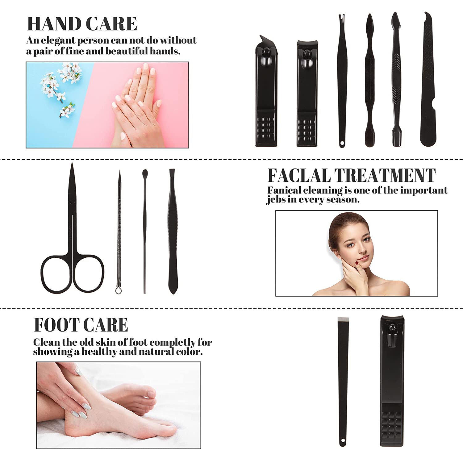 Foto 3 pulgar | Kit De Manicura Y Pedicura  Cortaúñas  Acero Inoxidable - Venta Internacional.