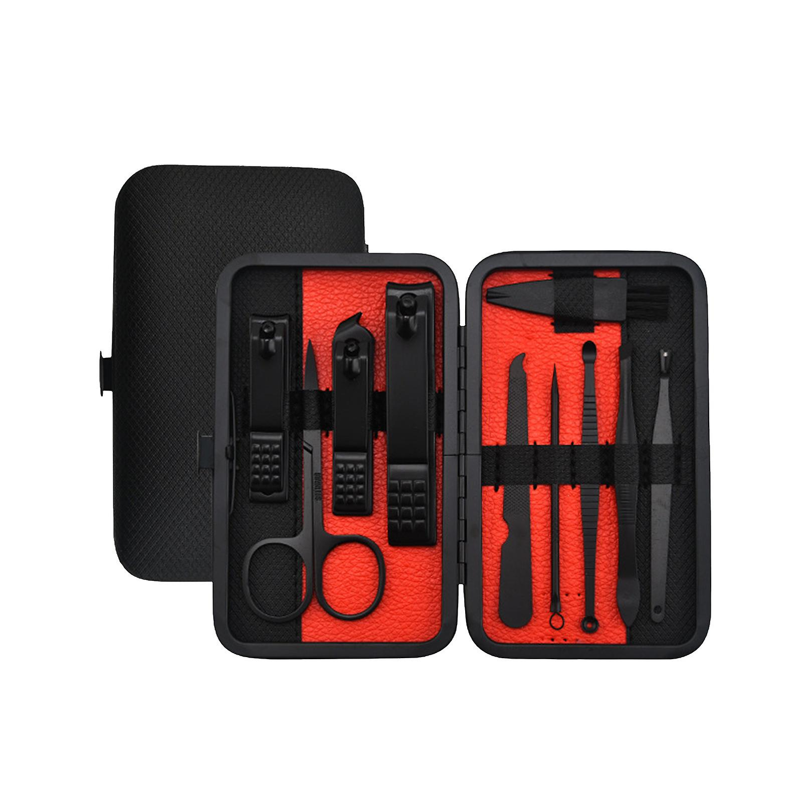 Foto 2 pulgar | Kit De Decoración De Uñas Huoguo 10 En 1 De Acero Inoxidable Con Funda De Piel - Venta Internacional.