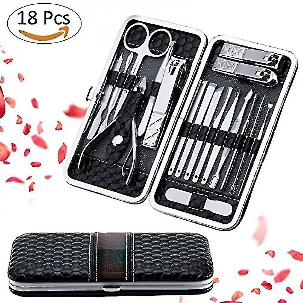 Foto 2 pulgar | Set De Manicura Y Pedicura Huoguo De 18 Piezas Con Funda De Viaje De Cuero - Venta Internacional.