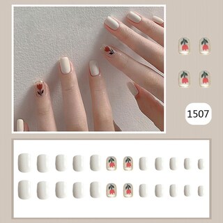 Foto 4 | False Nails Huoguo 24 Unidades Rosa Blanca Corta Con Cabeza Cuadrada - Venta Internacional.
