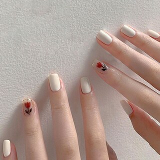 Foto 1 | False Nails Huoguo 24 Unidades Rosa Blanca Corta Con Cabeza Cuadrada - Venta Internacional.