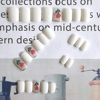 Foto 3 | False Nails Huoguo 24 Unidades Rosa Blanca Corta Con Cabeza Cuadrada - Venta Internacional.