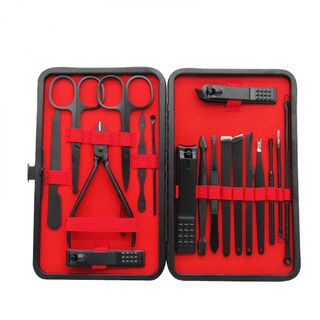 Foto 3 | Set De Manicura Huoguo 18 En 1 De Acero Inoxidable Con Funda De Cuero - Venta Internacional.