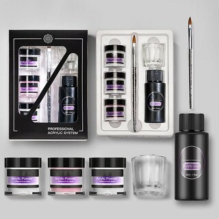Foto 4 | Kit De Extensión De Uñas Acrílicas Huoguo Con Pincel Y Copa 3 Colores - Venta Internacional.
