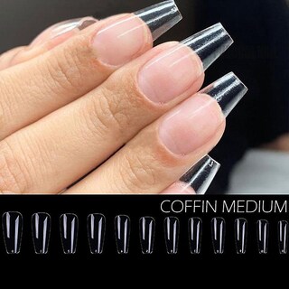 Foto 3 | Puntas De Uñas Postizas Huoguo Tacón De Aguja Transparente Esculpido Con Cobertura Completa - Venta Internacional.