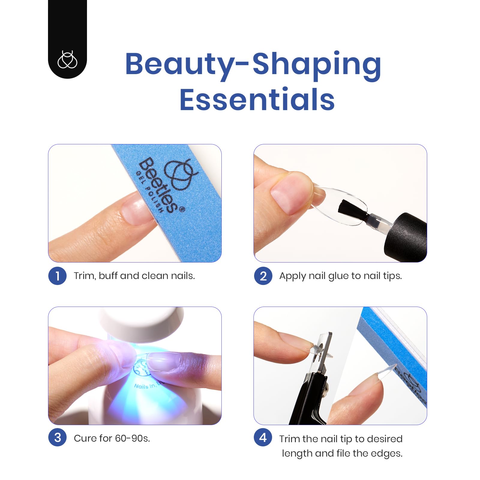 Foto 7 | Kit De Uñas Beetles Gel Short Almond Para Uñas Con Lámpara Led Uv - Venta Internacional.