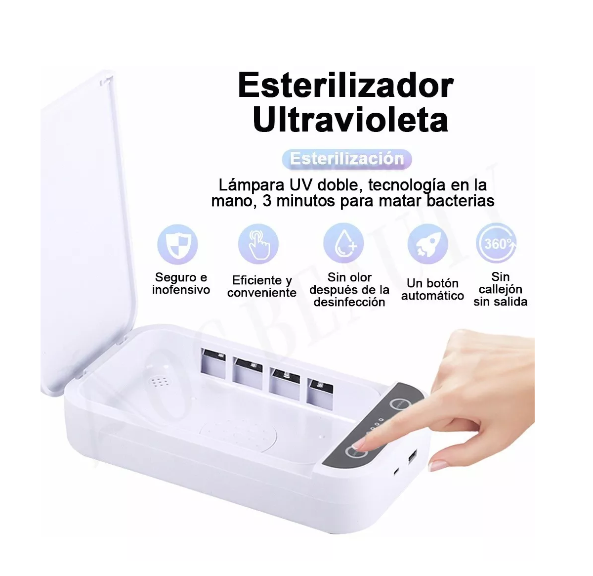 Foto 3 | Esterilizador De Caja Uv Led Herramientas Desinfeccion Eo Safe Imports Esi-11690 Blanco