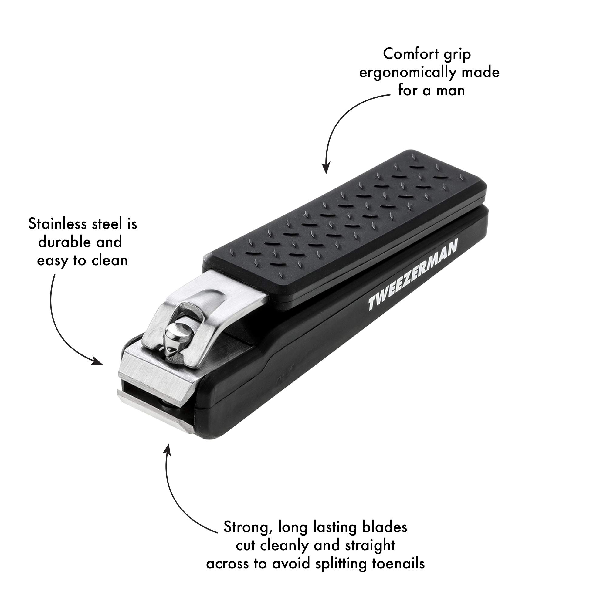 Foto 4 | Toenail Clipper Tweezerman Precision Grip Para Hombre, Color Negro - Venta Internacional.