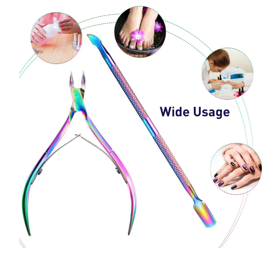 Foto 6 pulgar | 8pcs Alicate Uñas Manicura Pedicura Acero Inoxidable