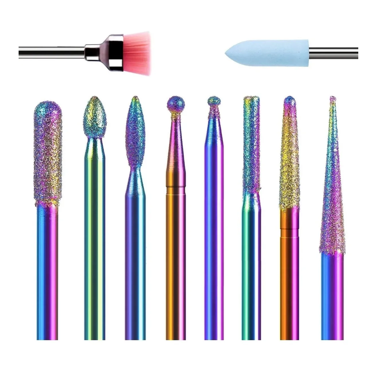 Brocas Para Uñas Malubero Multicolor Limpiador De Cutículas 10 Piezas