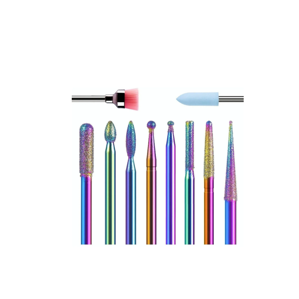 Brocas para Uñas Limpiador de Cutículas Taladro Malubero color Tornasol