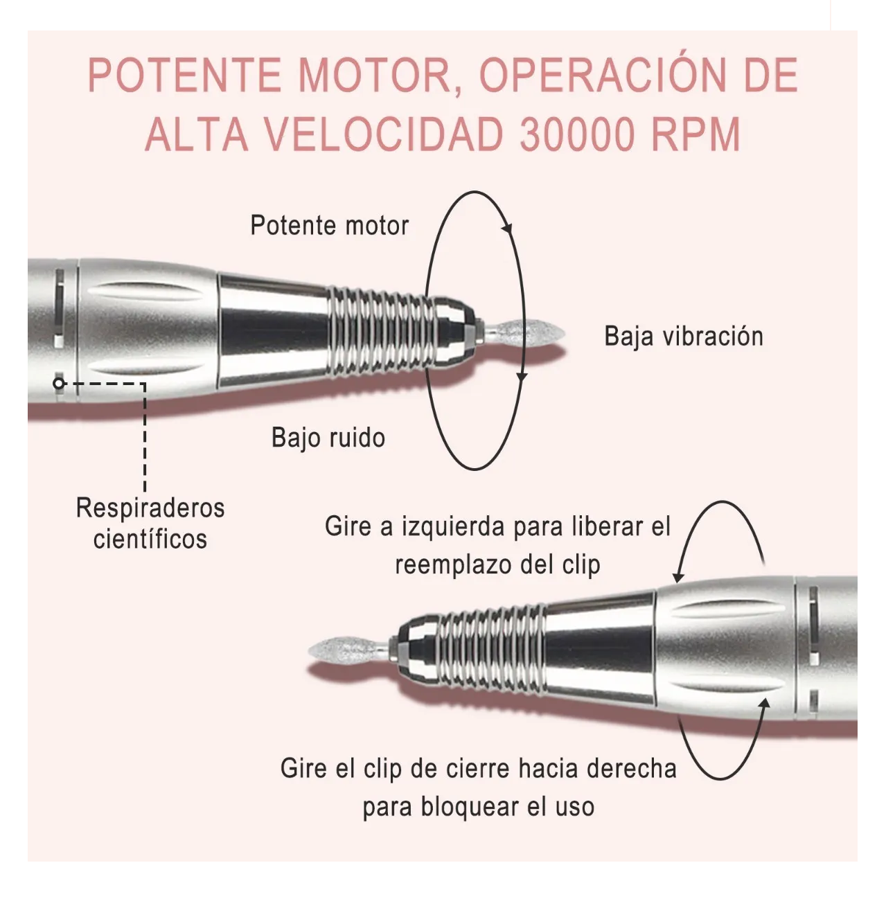 Foto 4 pulgar | Torno para Uñas, 7 en 1 Torno Eléctrico para Uñas Portátil color Blanco