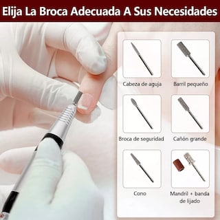 Foto 3 | Pulidor Esmeril Taladro De Uñas Con Pedal 35w 35000rpm Malubero color Blanco