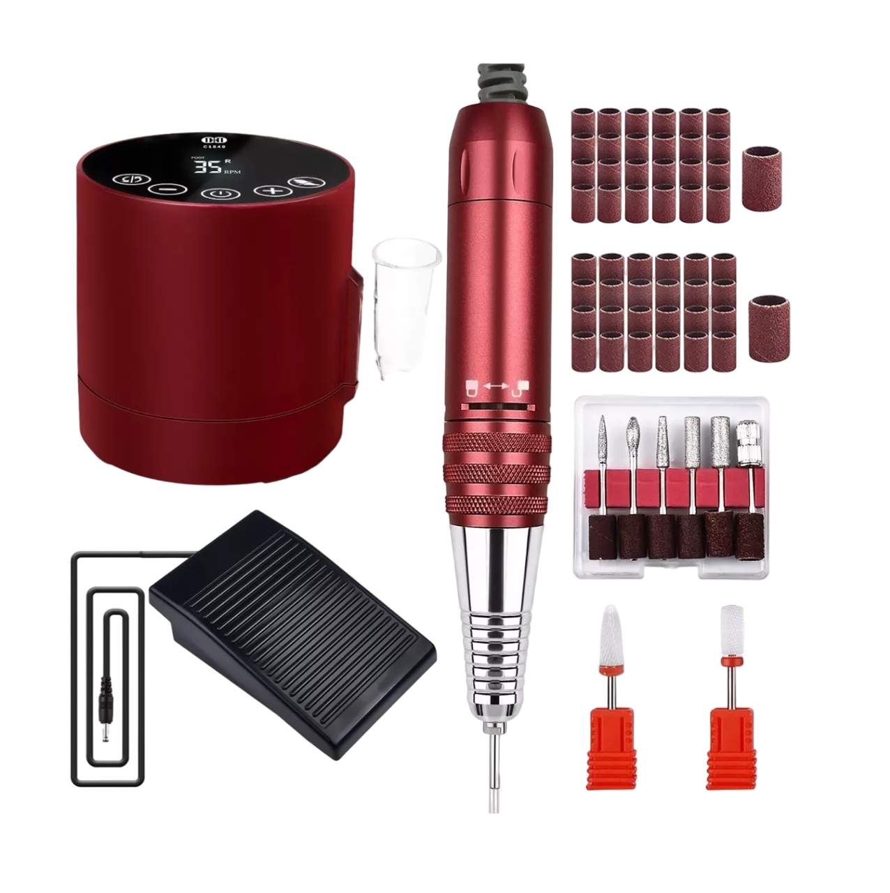 Pulidora de Uñas BELUG Dill Profesional 35000 rpm Rojo