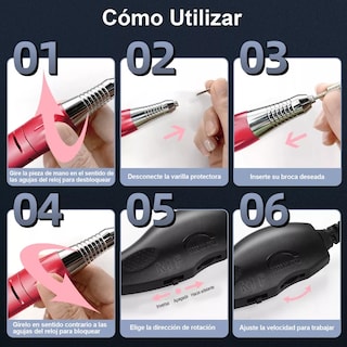 Foto 3 | Taladro De Uñas Pulidor Esmeril Uñas Acrílicas 65 Piezas Eo Safe Imports Esi-10326 Rojo