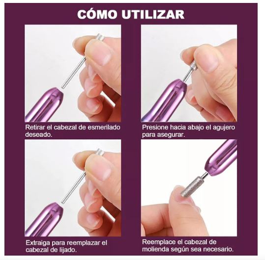 Foto 3 | Pulidor Esmeril para Uñas Acrílicas Profesional