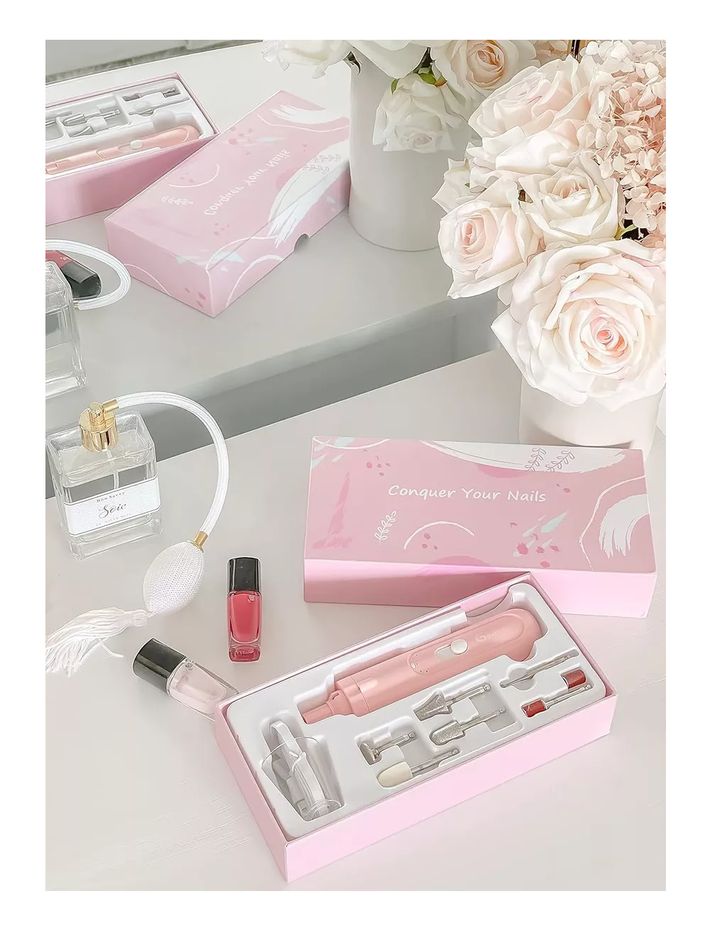 Foto 4 | Pulidor Esmeril Taladro De Uñas Acrilicas Inalámbrico Juemel Rosa