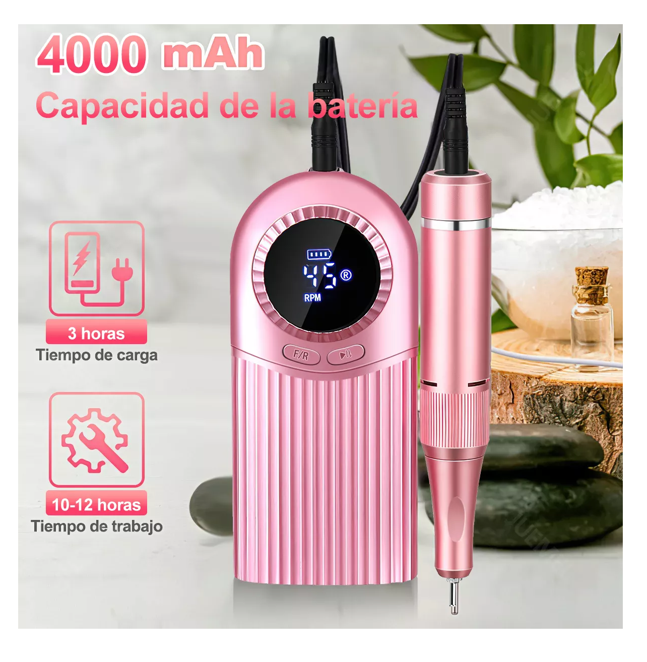 Foto 5 pulgar | Pulidora de Uñas Belug Rosa de 45000 Rpm