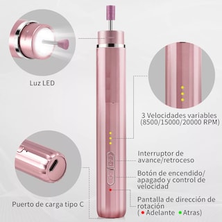 Foto 4 | Esmeril Taladro Pulidor Inalámbrico Recargable Eo Safe Imports Esi-17128 Rosa