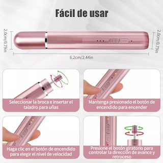 Foto 5 | Esmeril Taladro Pulidor Inalámbrico Recargable Eo Safe Imports Esi-17128 Rosa