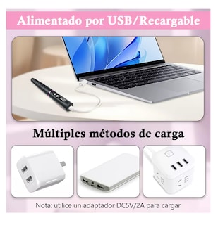 Foto 5 | Drill Profesional Uñas Eléctrica 11 en 1 Recargable de Uñas Negro