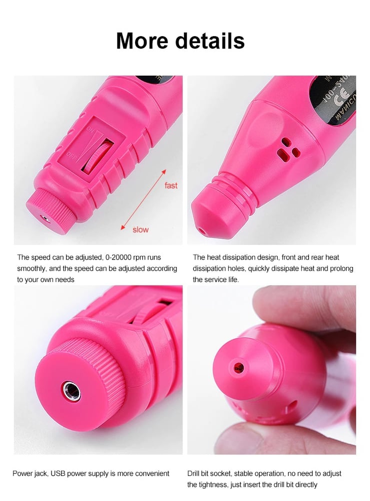 Foto 7 pulgar | Kit De Pulidor De Uñas, Torno Eléctrico, 3000 Rpm, Usb, 300 Ml - Venta Internacional.