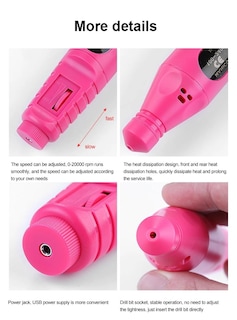 Foto 6 | Kit De Pulidor De Uñas, Torno Eléctrico, 3000 Rpm, Usb, 300 Ml - Venta Internacional.